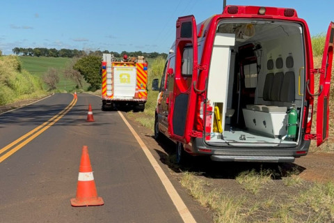 Morador de Bandeirantes sofre acidente de moto na PR-436, entre Abatiá e Bandeirantes