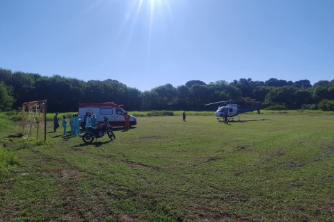 Morador de Bandeirantes é transferido de Helicóptero para Londrina