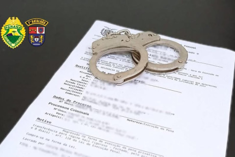 POLÍCIA MILITAR CUMPRE MANDADO DE PRISÃO CONTRA FORAGIDO CONDENADO A MAIS DE 27 ANOS, EM SANTO ANTÔNIO DA PLATINA/PR