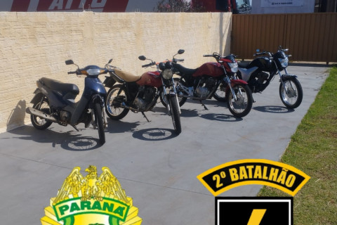 Equipe ROCAM apreende motocicletas em Carlópolis e e Joaquim Távora